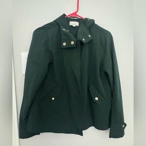 LOFT Dark Green Utility Rain Jacket